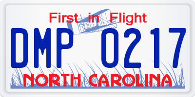 NC license plate DMP0217