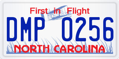 NC license plate DMP0256