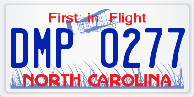 NC license plate DMP0277