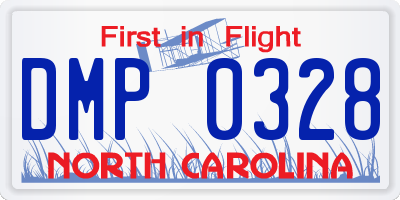 NC license plate DMP0328