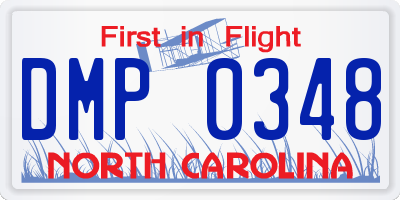 NC license plate DMP0348