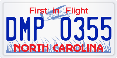 NC license plate DMP0355