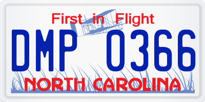 NC license plate DMP0366