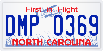 NC license plate DMP0369