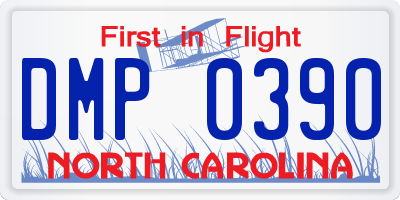 NC license plate DMP0390