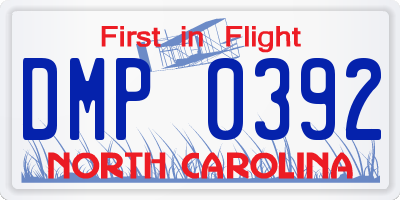 NC license plate DMP0392