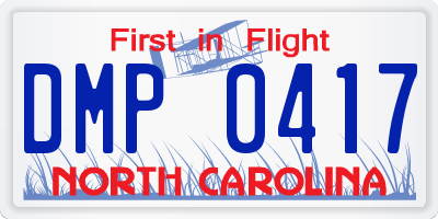 NC license plate DMP0417