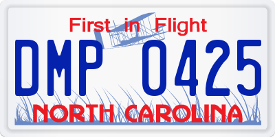 NC license plate DMP0425