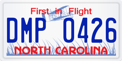 NC license plate DMP0426
