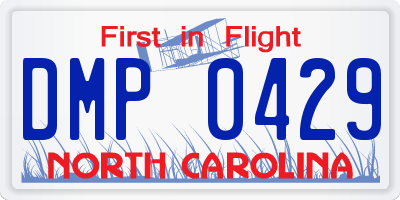 NC license plate DMP0429