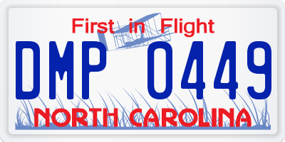 NC license plate DMP0449