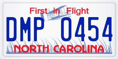 NC license plate DMP0454