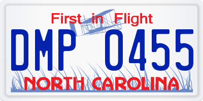 NC license plate DMP0455