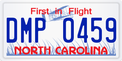 NC license plate DMP0459