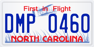 NC license plate DMP0460
