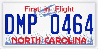 NC license plate DMP0464