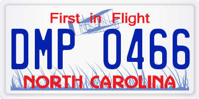 NC license plate DMP0466