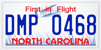 NC license plate DMP0468
