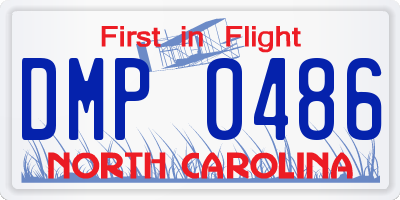 NC license plate DMP0486