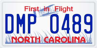 NC license plate DMP0489
