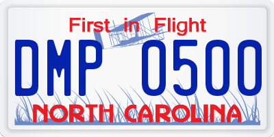 NC license plate DMP0500