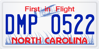 NC license plate DMP0522