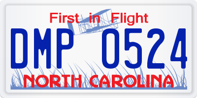 NC license plate DMP0524