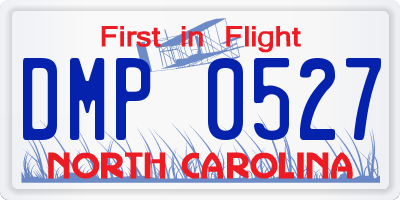 NC license plate DMP0527