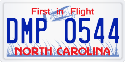 NC license plate DMP0544