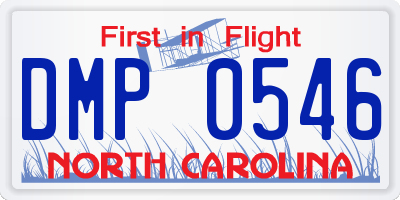 NC license plate DMP0546