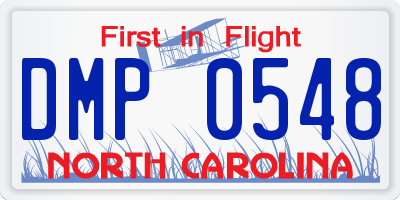 NC license plate DMP0548