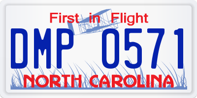 NC license plate DMP0571