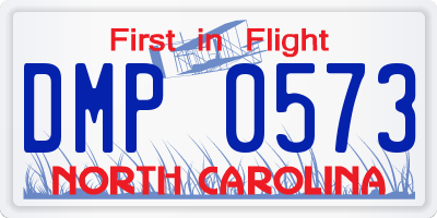 NC license plate DMP0573