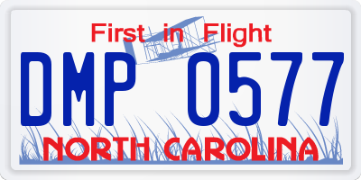 NC license plate DMP0577