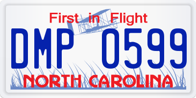 NC license plate DMP0599