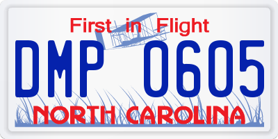 NC license plate DMP0605