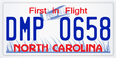 NC license plate DMP0658
