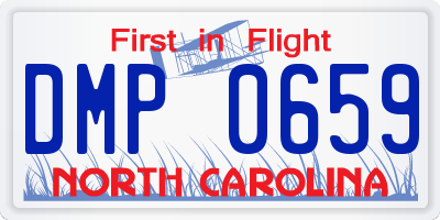 NC license plate DMP0659