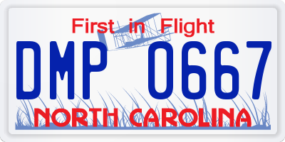 NC license plate DMP0667