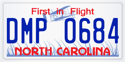 NC license plate DMP0684