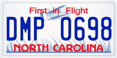 NC license plate DMP0698