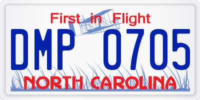 NC license plate DMP0705