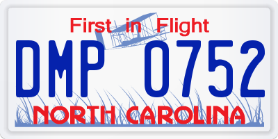 NC license plate DMP0752