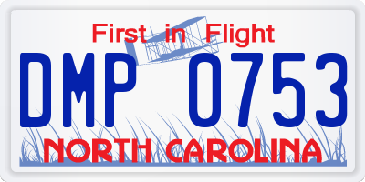 NC license plate DMP0753
