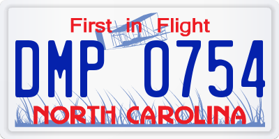 NC license plate DMP0754