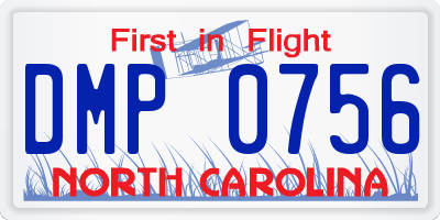 NC license plate DMP0756