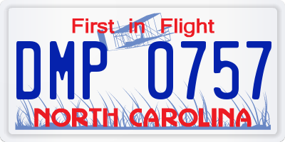 NC license plate DMP0757