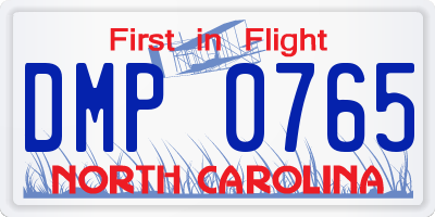 NC license plate DMP0765