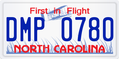 NC license plate DMP0780