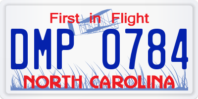 NC license plate DMP0784